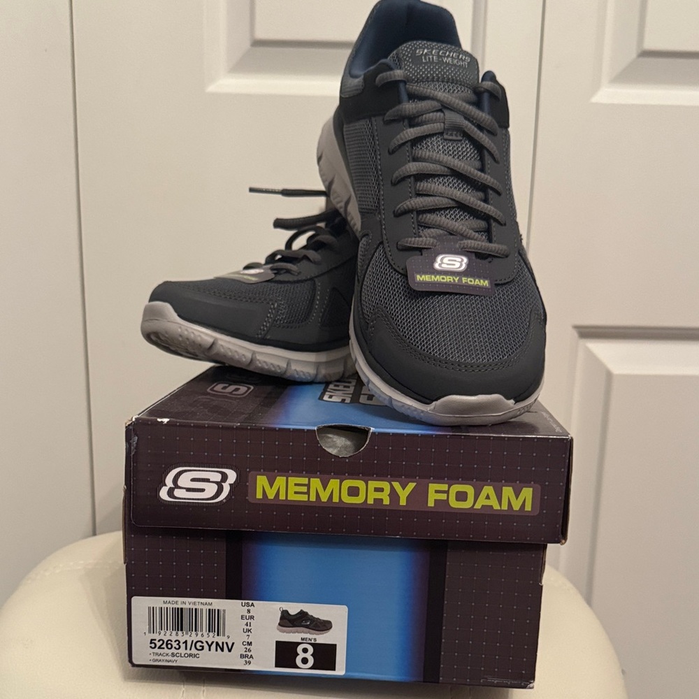 Skechers Black and Gray Sneakers Brand New